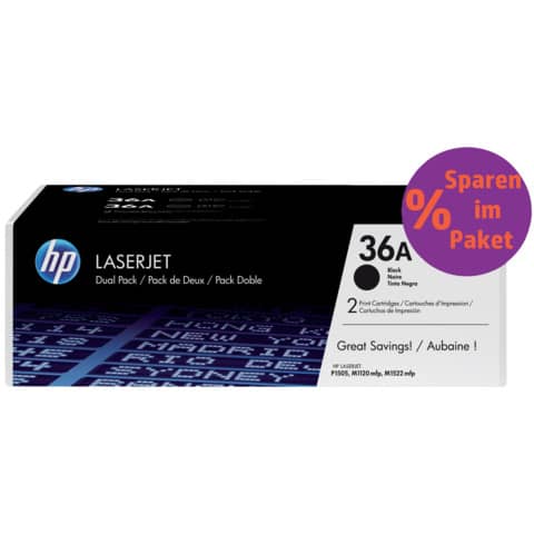 Toner 36A HP nero  Conf. 2 - CB436AD